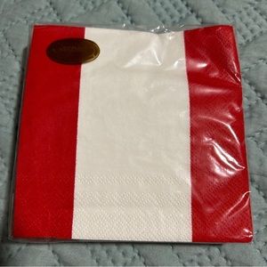 Caspari Paper napkins 20 Triple Ply 25cmx25cm Bandol Stripe Red